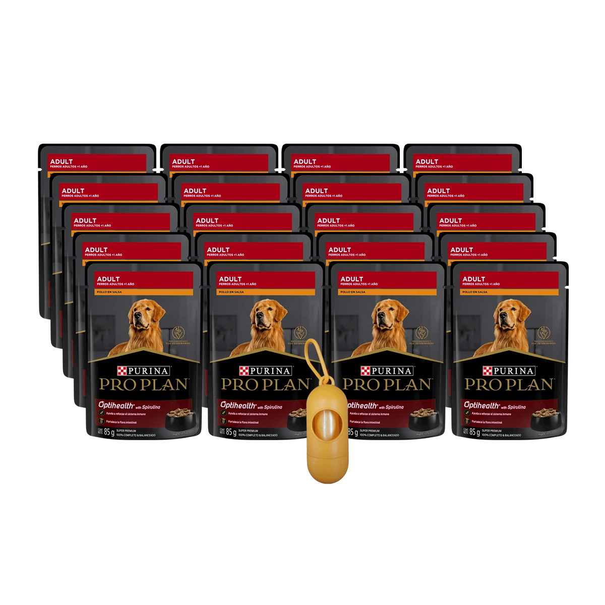 Paquete Pro Plan 24 Pouches Adulto Sabor Pollo 85gr + Regalo - FridaPets - Perro - Alimento - Húmedo - ProPlan